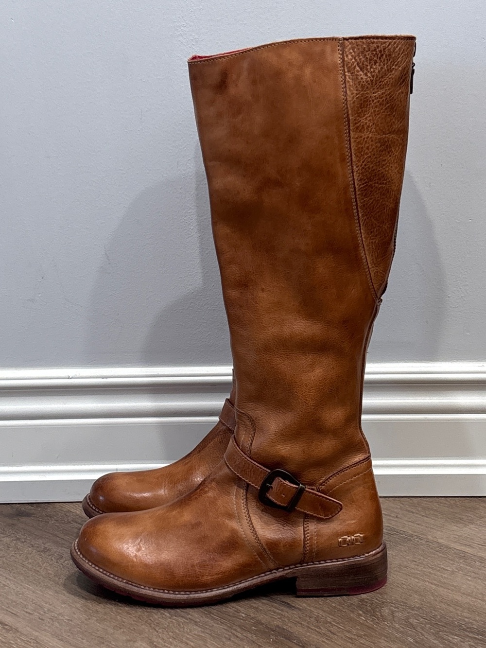 Bed Stu Glaye Wide Calf Tan Rustic Leather Tall Riding Boots Boho NWT⁠